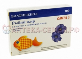 Рыбий жир Биафишенол капс 0,35 №60 Вит Е (БАД)