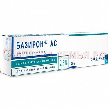 Базирон АС гель 2,5% 40г наруж