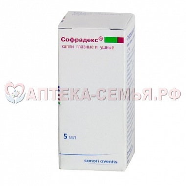 Софрадекс капли глаз/ушн фл 5мл